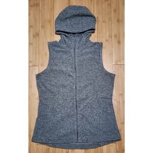 Duluth Trading Company Vest Women Medium Gray Frost Lake Hooded Fleece Full Zip